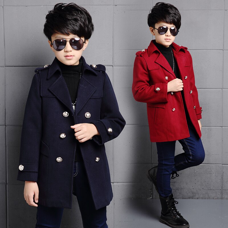Rooster Kinderen Jas Wollen Jas Voor Jongens Mode Herfst Winter Jas Jongen Windjack Kids Winter Overjas