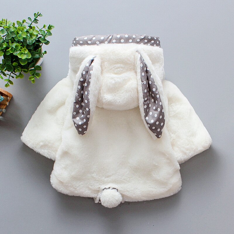 Babymeisjes herfst winter wollen cape jas schattige konijnenoren capuchon vleermuismouwen jassen peuter baby bovenkleding