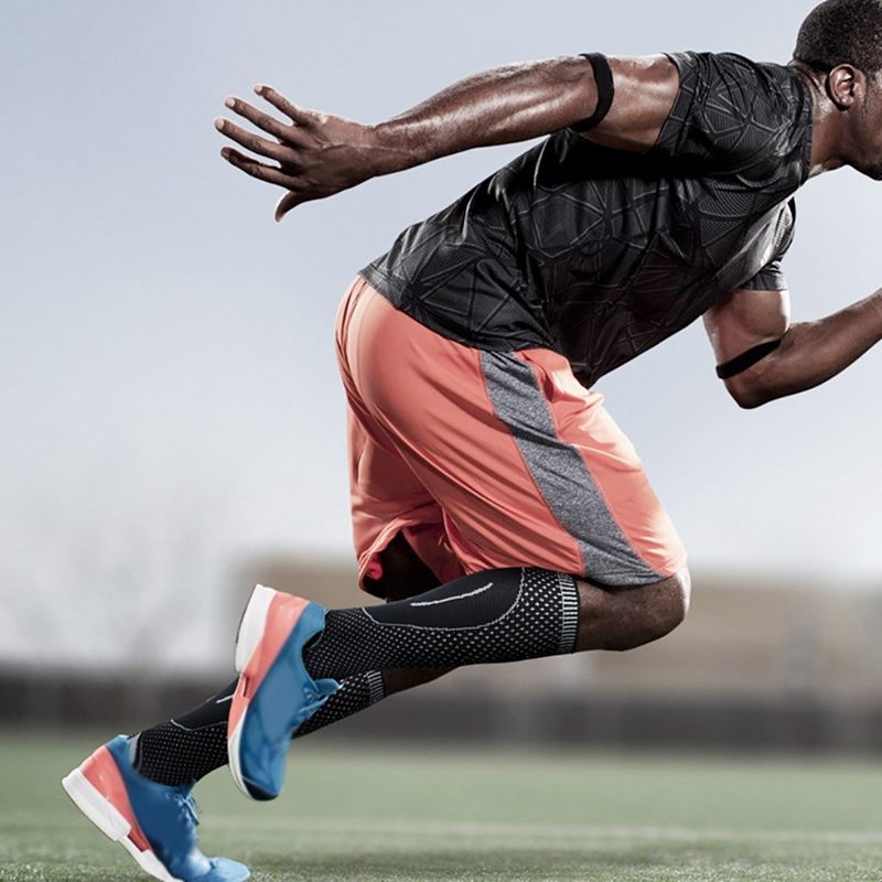 1pc Leg Sleeve Cover Long Breathable Knitted Ankle Compression Protector football non-slip training soccer football leggings