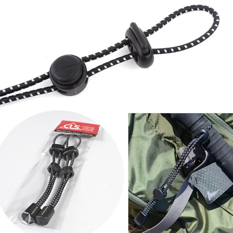 2 Stks Elastische Staart Touw Gesp Rugzak Stok Houder Touw Clip Vaste Sling