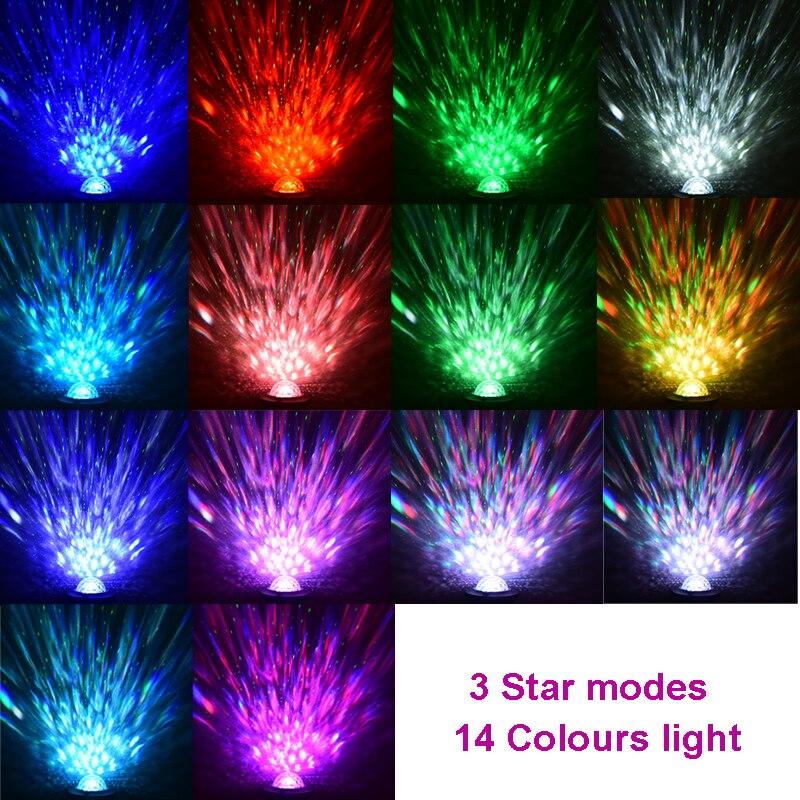 LED Star Galaxy Projector Ocean Wave Night Light Room Rotate Starry Sky Speaker Lamp Decoration Music Party Colourful Bedroom