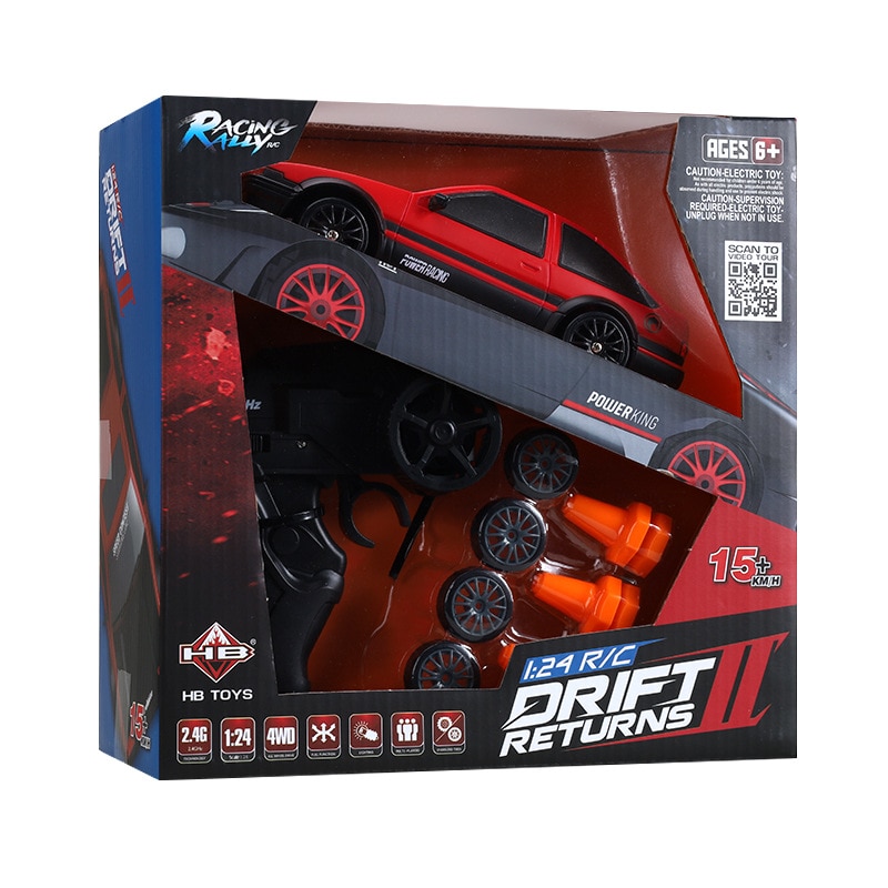 RC Racing Car Drift Car Toy 2.4G Rapid Drift Racing Car 15km/h Playing 20mins Remote Control AE86 GTR Model Vehicle Car