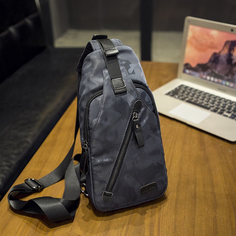Bolso de pecho de nailon para hombre, bolsa cruzada resistente al agua con ojo, multiusos, de viaje, para teléfono, negro, de