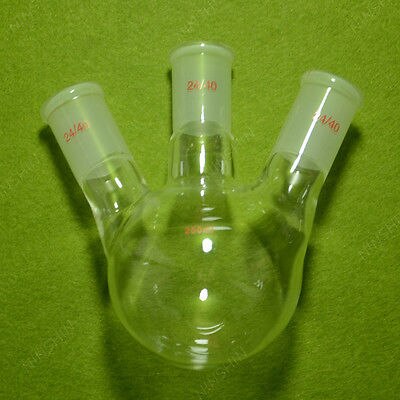 250 ML Drie Hals Rondbodemkolf, 3-neck, zware Muur, 24/40 Joint, lab Kolf