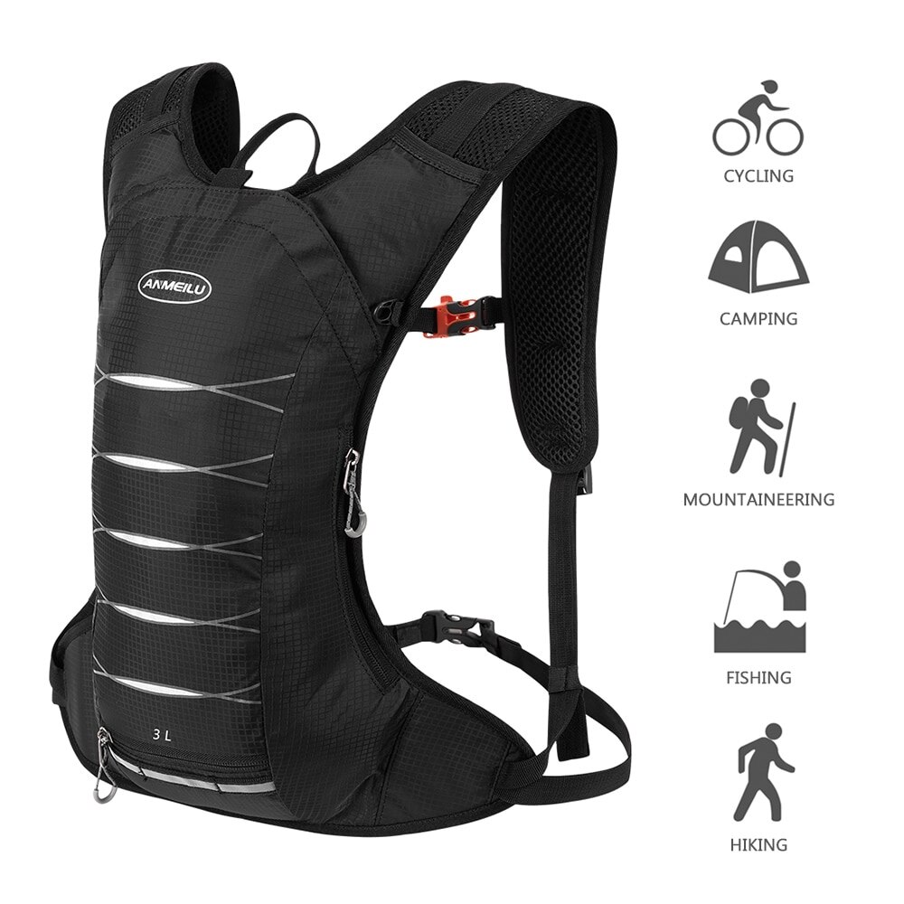 3 Liters Cycling Hydration Backpack Lightweight Water-resistant Daypack Bag for Outdoor Riding Hiking Running Camping