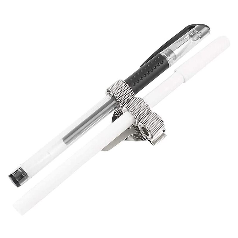6 stk triple-hul penneholder med lommeclip pen clipboard holder pen klip organizer til bærbare hjemmekontor lomme