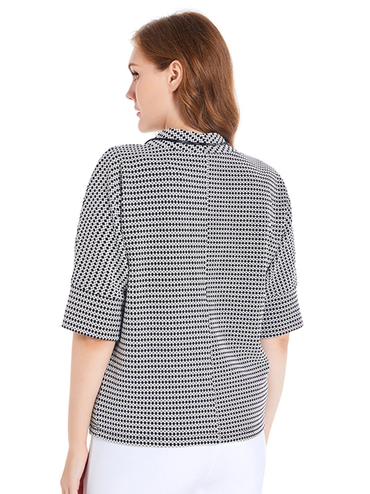 Chemise à col rond pour femme, chemise tissée, grande taille, appartient à la catégorie des vêtements Valide en