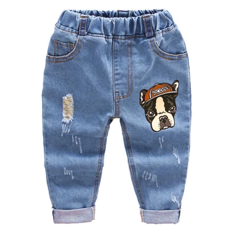 Los niños dibujo animado de Donald Duck pantalones niñas Jeans niños Jeans agujero de de los niños pantalones de mezclilla Jean para el bebé ropa infantil
