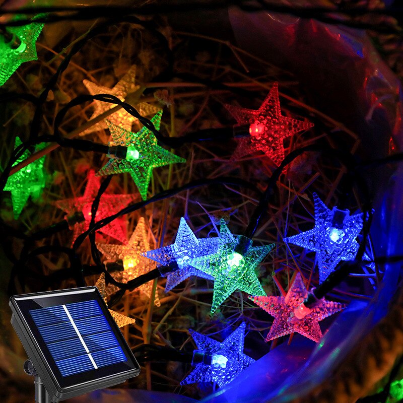 LED Star Solar Garden String Lights Outdoor Solar Powered Lamp Waterproof For Decoration Patio Yard Tree Christmas Wedding Party: Multicolor / 6.5M 30LED
