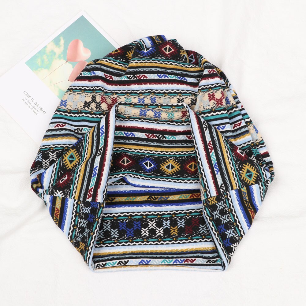 1Pc Baumwolle frauen ausgebeult Slouchy Mütze Hütte Sport lässig Headwear Haar Verlust Kopftuch Krebs Chemo Kappen Drucken kopf wickeln