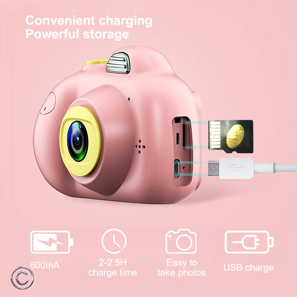 Kindercamera mini-kartonnen digitale spiegelreflexcamera, slimme camera met dubbele lens, 2.0 inch, 12mp inch anti-val speelgoedcamera voor jongens en meisjes, kerst
