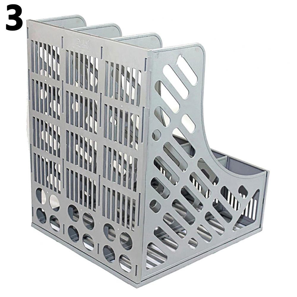 3 Sections Desktop File Racks File Stand Plastic Holder Home Office Document Storage box Desk Organizer