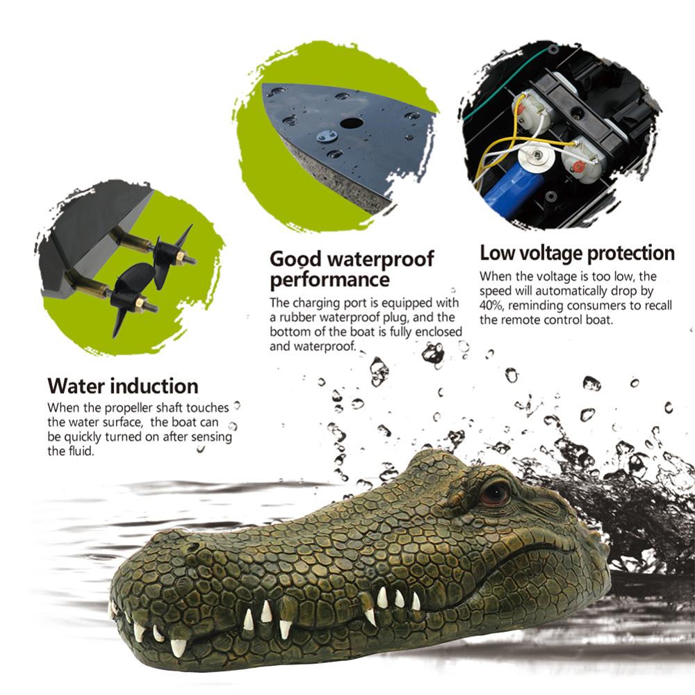 Flytec 2.4GHz RC Boat Toy Simulation Crocodile Head Interesting Water Floating Remote Control boat Toys In Stock