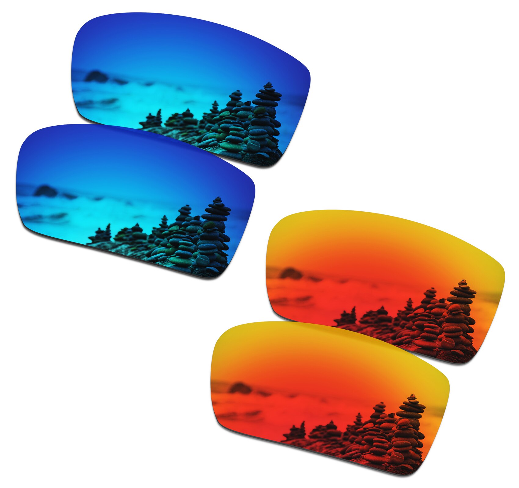 SmartVLT Polarized Replacement Lenses for Oakley Gascan Sunglasses - Multiple Options: Blue and Red