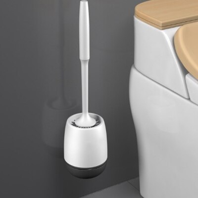 Tpr toiletbørste gummihovedholder rengøringsbørste til toiletvæghængende husholdningsgulv rengøring af tilbehør til badeværelset: Skriv en vægmonteret