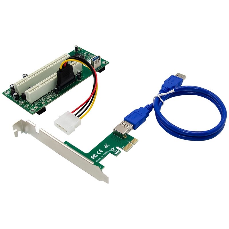 PCI Express to Dual PCI Adapter Card PCIe X1 to Router Tow 2 PCI Slot Riser Card 2.5Gbps Support Window Linux