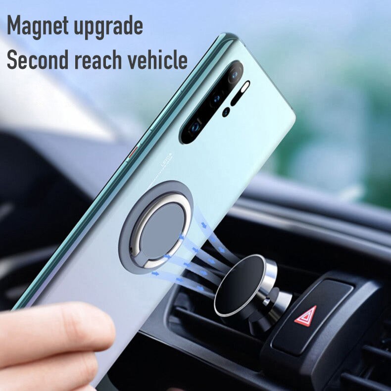 Luksusowy metalowy uchwyt na telefon komórkowy kształt zegara uniwersalny uchwyt magnetyczny do samochodu stojak akcesoria Ring Finger
