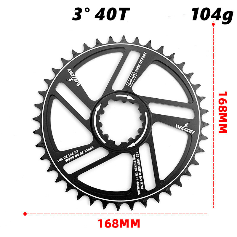 WUZEI-plato GXP para bicicleta de montaña, rueda de cadena para SRAM X9 XX1 X0, montaje directo Offset, 3mm, 30T, 32T, 34T, 36T, 38T, 40T, 42T: 3mm 40T