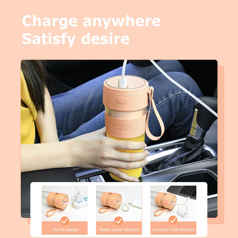 Portable Electric Fruit Juicer USB Blender Double Power Orange Squeezer Household Juicer Cup Oranges Fast Blender Kitchen Tools