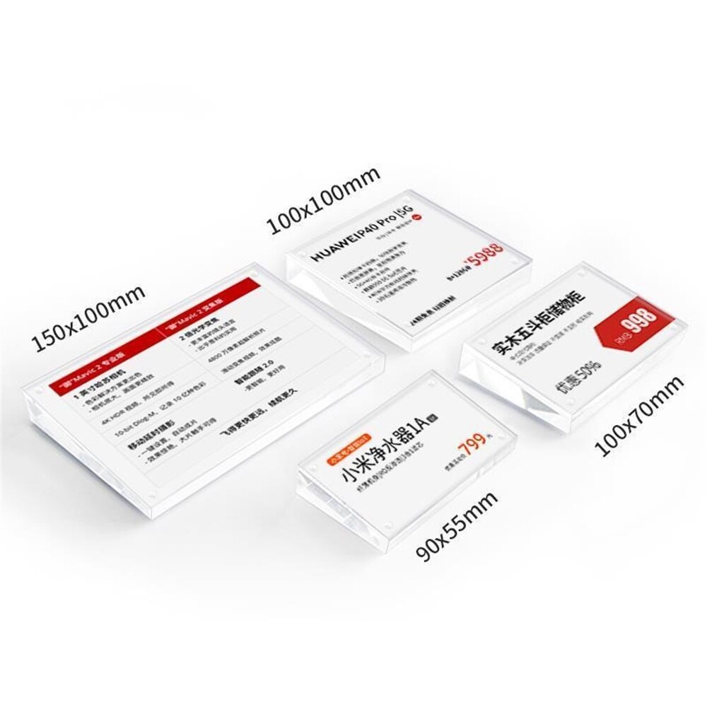 100*100mm Acylic Magnetic Sign Holder Frame Stand Display Table Stand Menu Holder