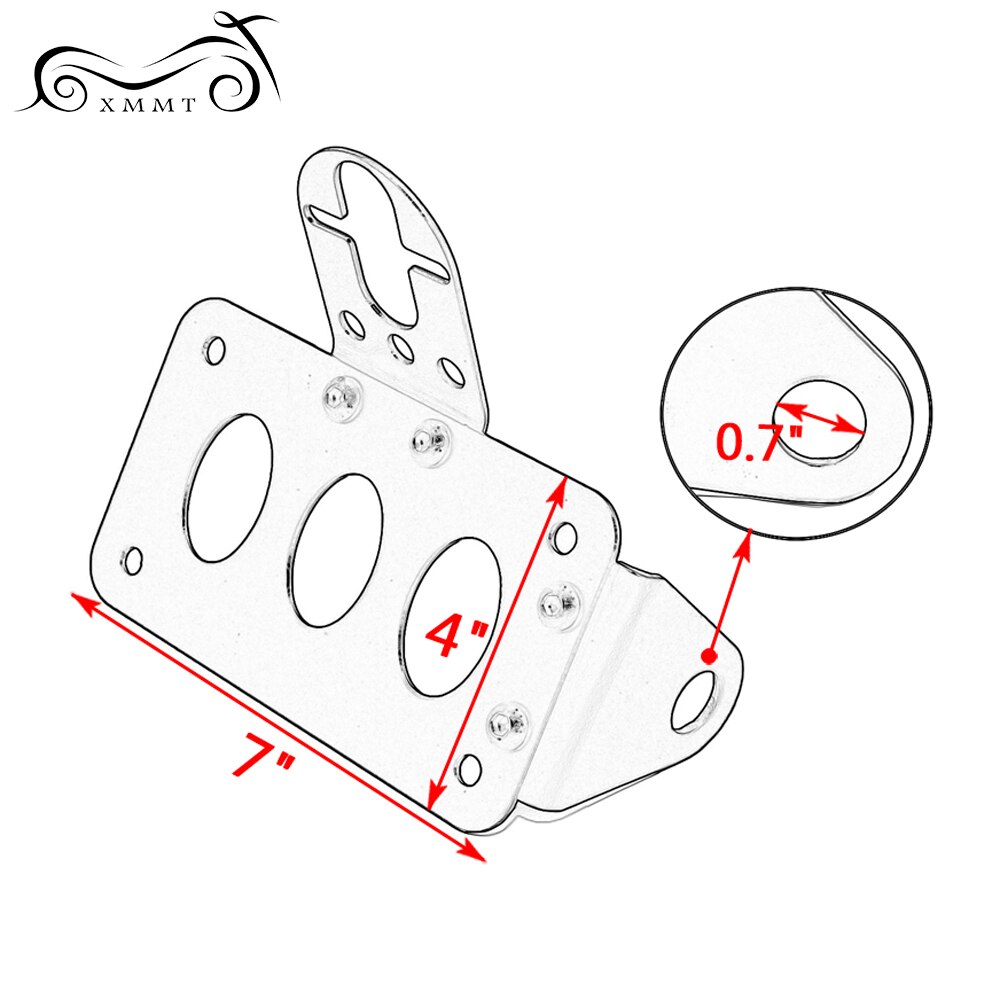 Motorfiets Zwart Achterlicht Kentekenplaathouder Side Mount Beugel Voor Harley Chopper & Cruiser & Bobber