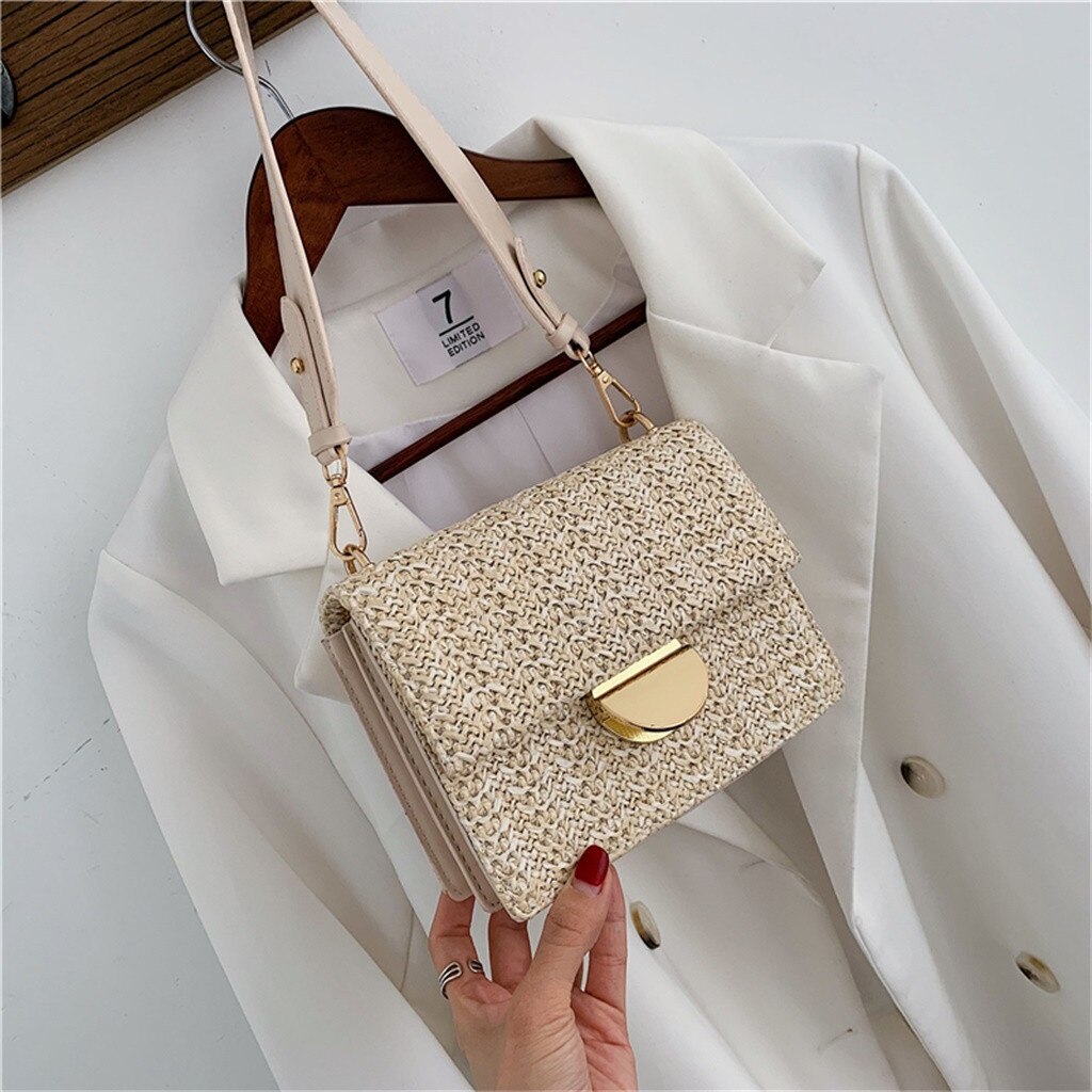 Sac Bali tissé à la main Bolsa Feminina sac carré boucle rotin paille sacs cartable vent bohême plage Bolsa sac en osier bolso paja