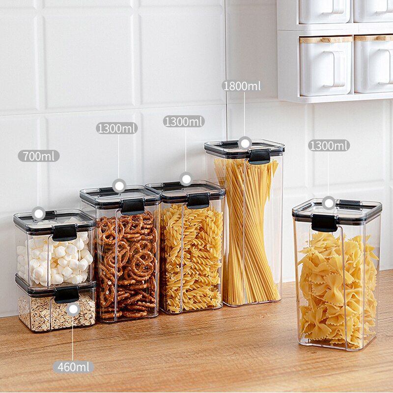 Set food storage container plastic kitchen refrigerator noodle box multi-grain storage transparent sealed storage containers