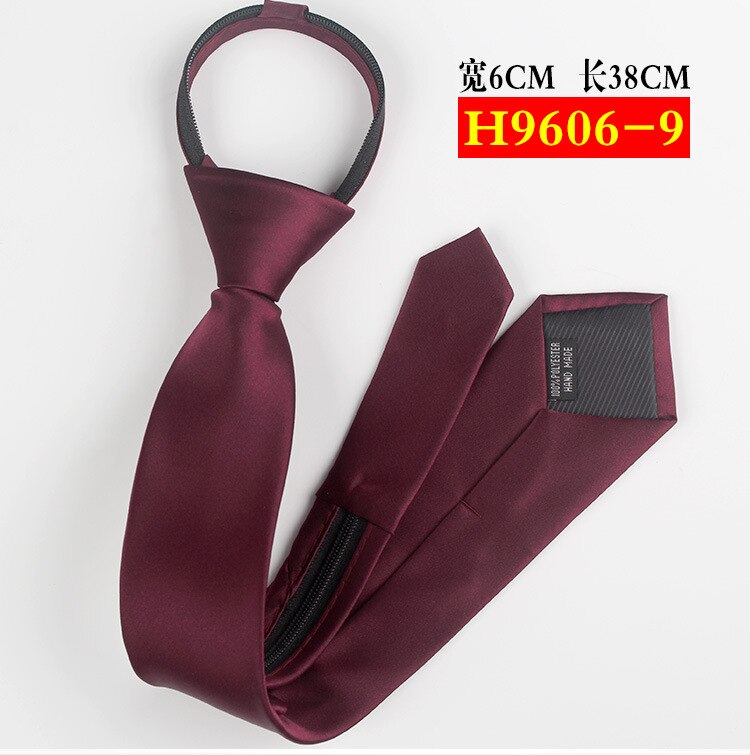 Versione coreana corta cravatta da ragazzo giapponese in stile accademia cravatta in poliestere con cerniera annodata da 6cm cravatta da uomo con cravatta a freccia: H9606-9