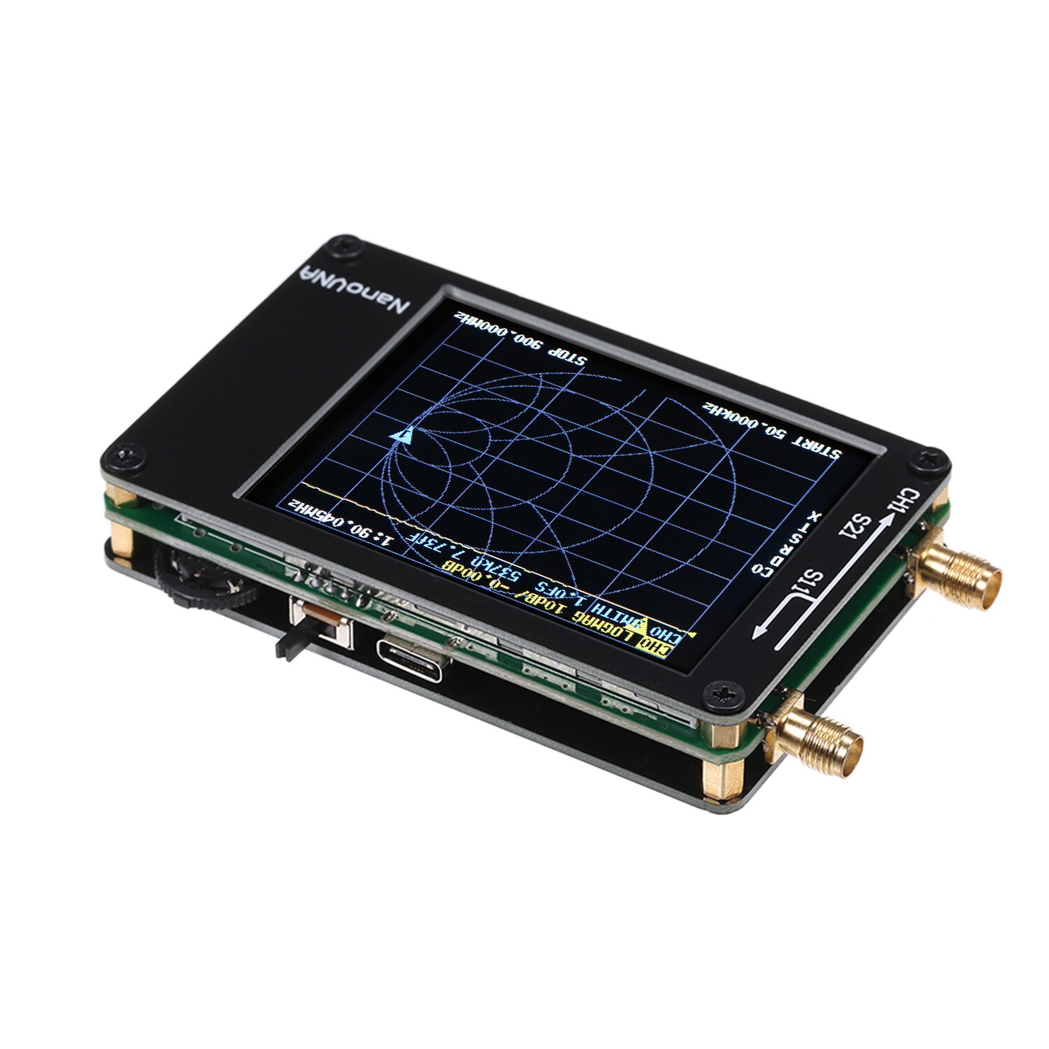 Vector Network Analyzer 50KHz-900MHz 2.8in TFT Digital Display Touching Screen UHF HF VHF MF Tiny Antenna Analyzer Tool