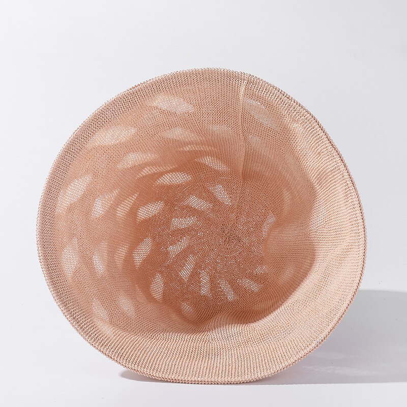 COKK Bucket Hat Summer Double Sided Knitted Hollow Leaf Breathable Fishing Hats For Women Gorros Bob Sun Hat Cap