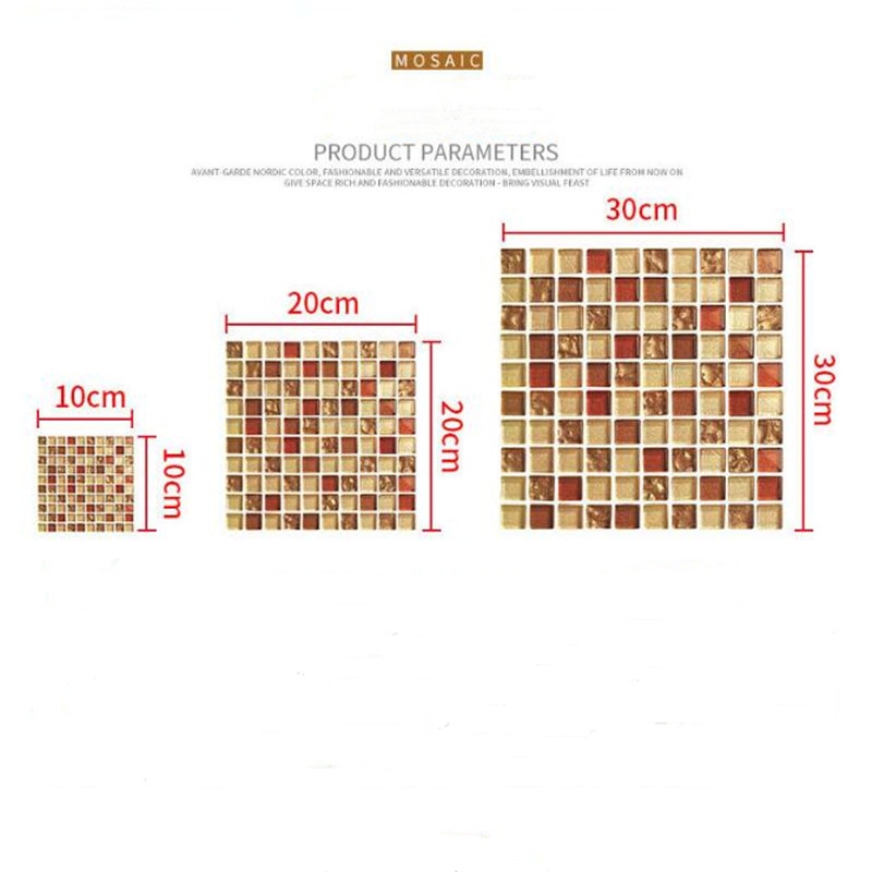 1 Pc 20 Cm/30 Cm Mozaïek Tegel Sticker Waterdicht Muurstickers Badkamer Behang Met Zelfklevende Voor Keuken woonkamer