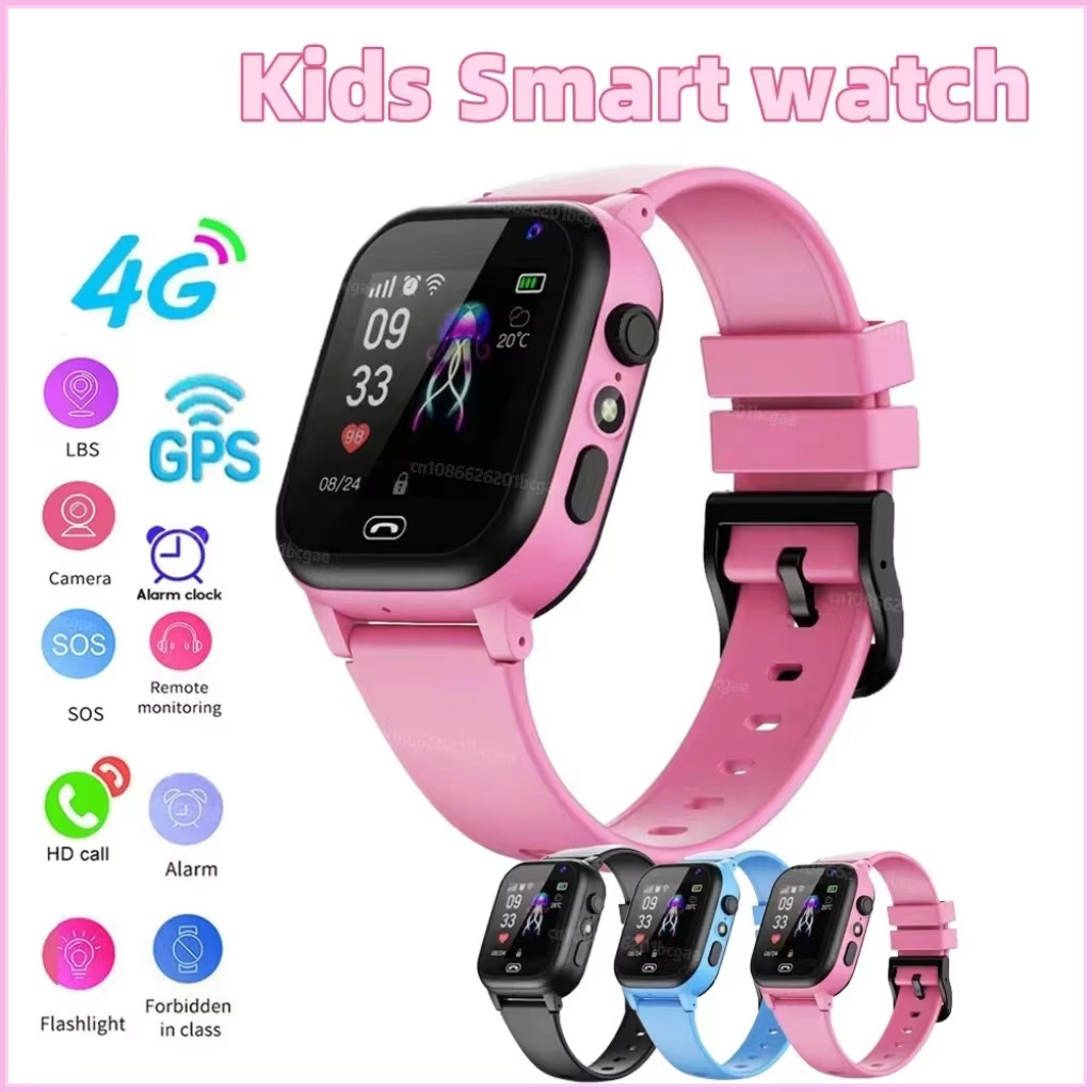 Reloj inteligente 4G para niños, ubicación GPS SOS, videollamada, tarjeta Sim, reloj inteligente para niños, cámara, reloj mejorado resistente al agua para niños y niñas