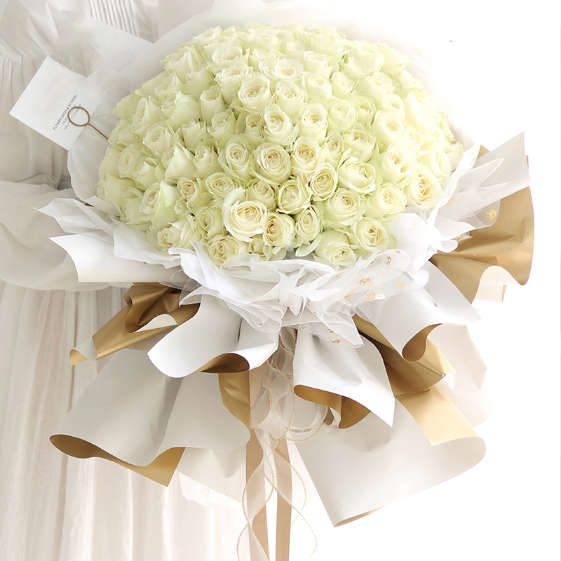 Luxury Gold Reversible Floral Wrapping Paper Waterproof Flower Arrangement Wrapping Paper Party Wrapping Paper Film