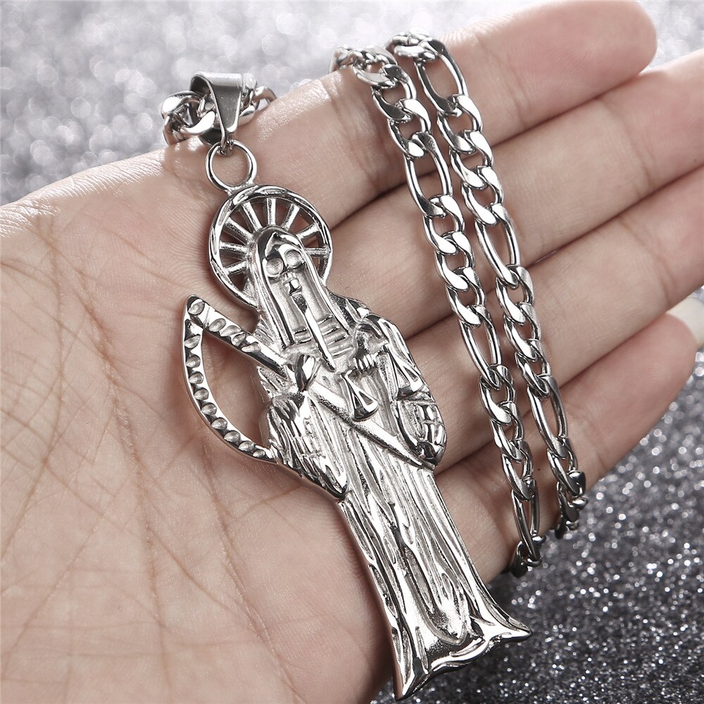 1 pcs 60cm Stainless Steel St. Jude Thaddeus Pray For Us Religious Charm Pendant with 2mm Box Chain Necklace DIY Jewelry making: 1