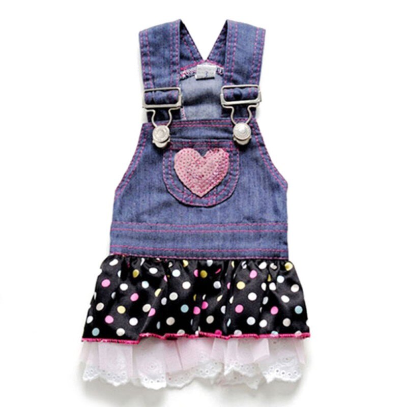 Été chien robe chat sangle jupe Dot chiot vêtements vêtements vêtements: M