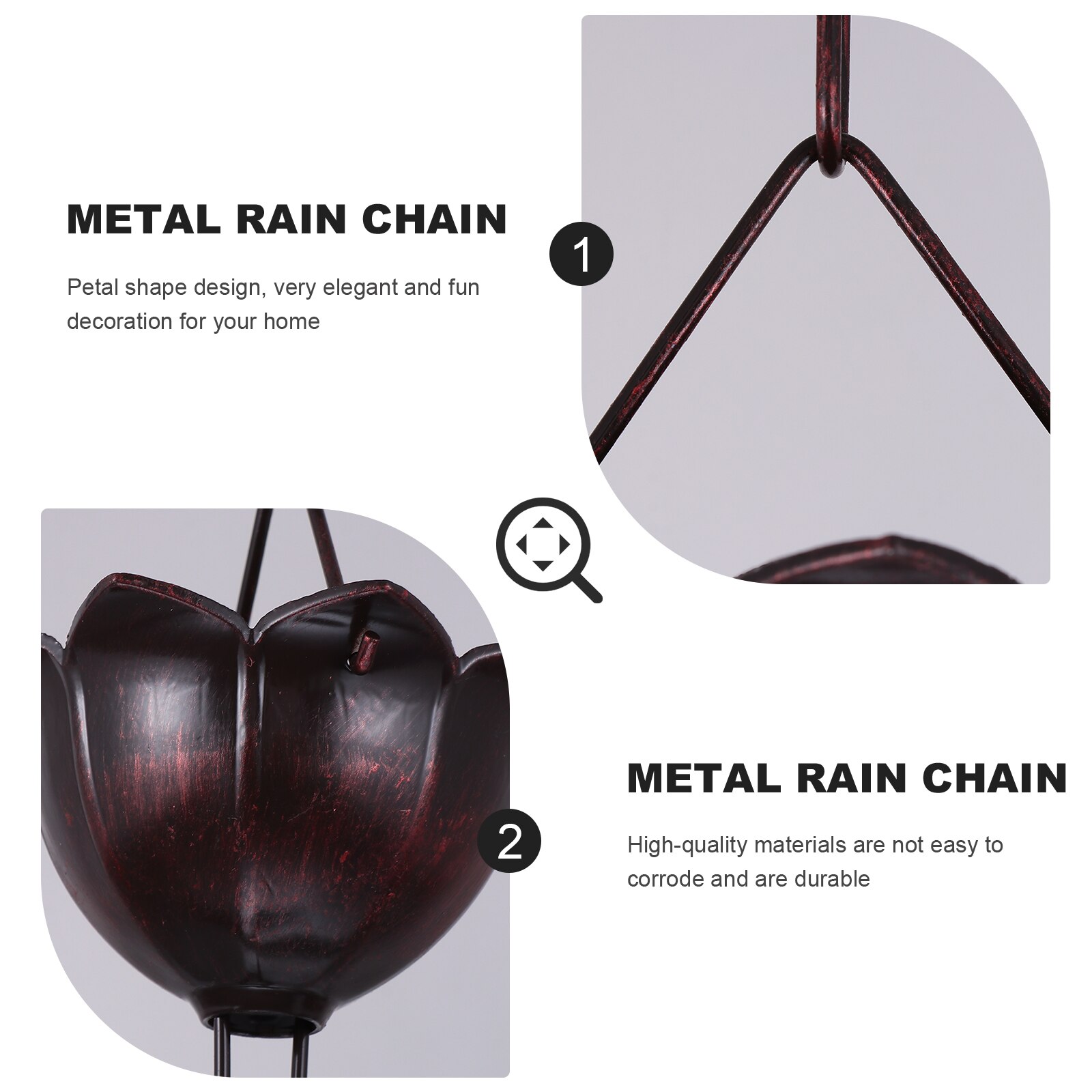 1m uniwersalny deszcz łańcuch metal dzwonki oraz kubki kwiat deszcz łapacz dla rynna