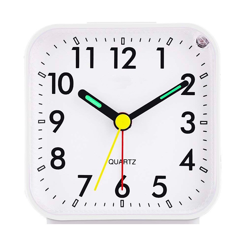 Silent Alarm Clock Electronic Digital LED Night Luminous Children's Alarm Clock With Sound Snooze Function Table Desktop Beside: White