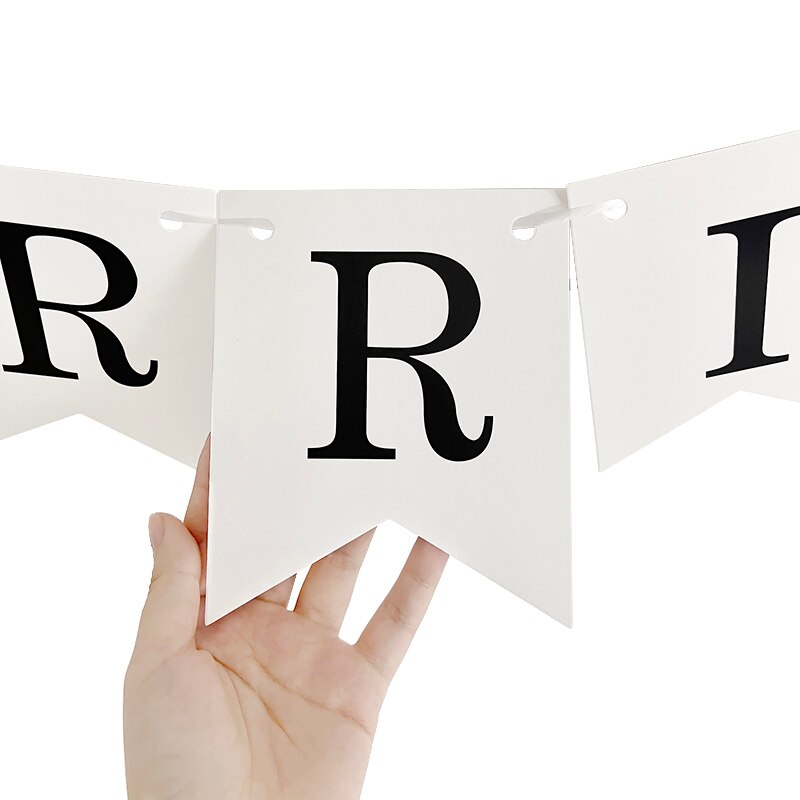 Wedding Decoration Bride/groom White"JUST MARRIED&amp;MARRY ME "letter Paper Garland Banner Paper Garland Banner Event Party Supply