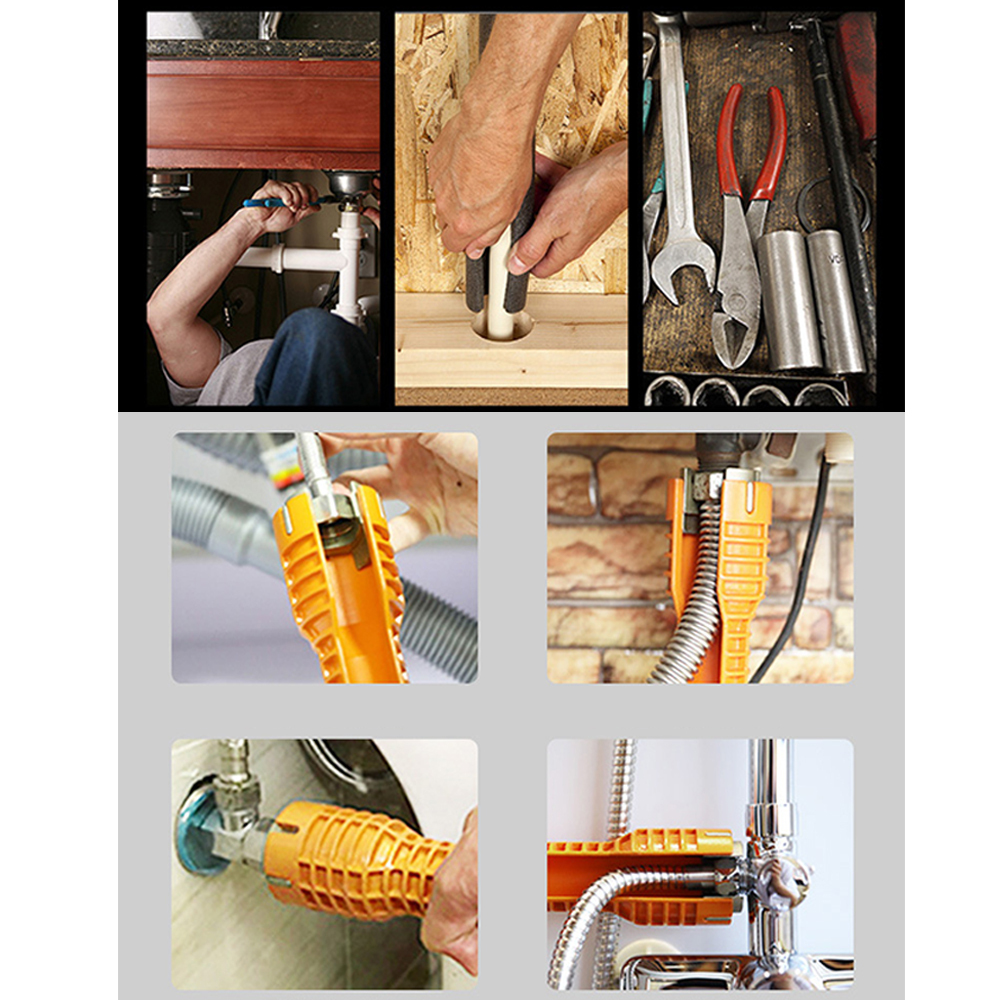 Kitchen Faucet and Sink Installer Wrench Household Bath Single and Double Head Yellow and Red Install Tap Spanner Installer Tool