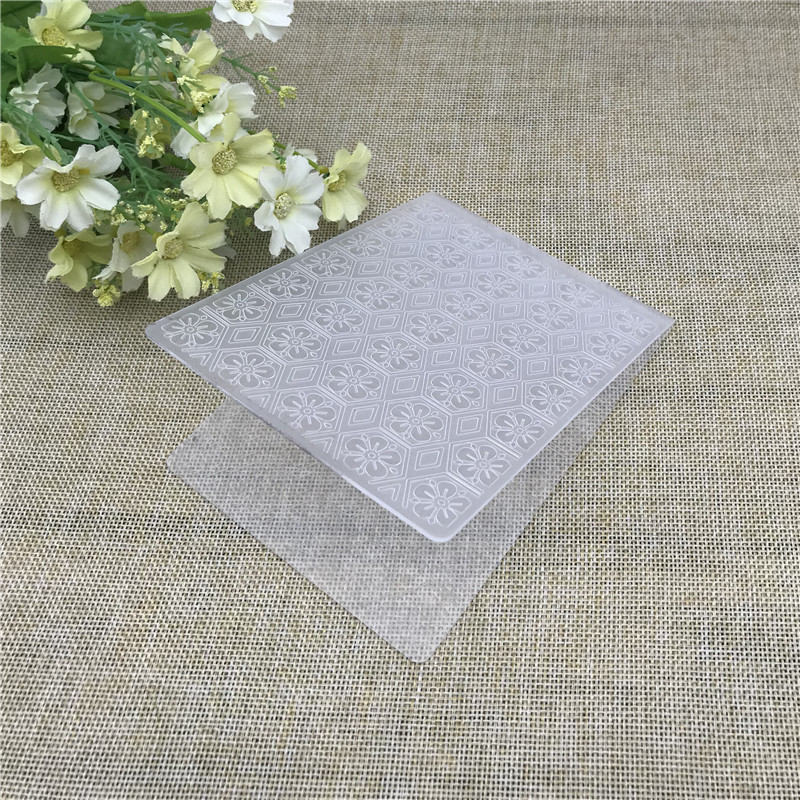 Pastas de impressão geométrica de flores hexágonas, diy, pasta de relevo de plástico para scrapbooking, artesanato de papel/cartão, materiais de decoração