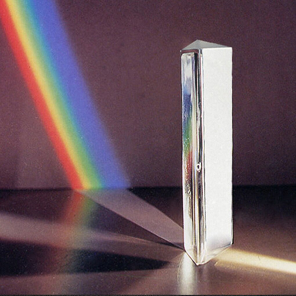 15cmx3cm Rainbow Optical Glass Triple Triangular Prism Physics Teaching Light Spectrum with Box