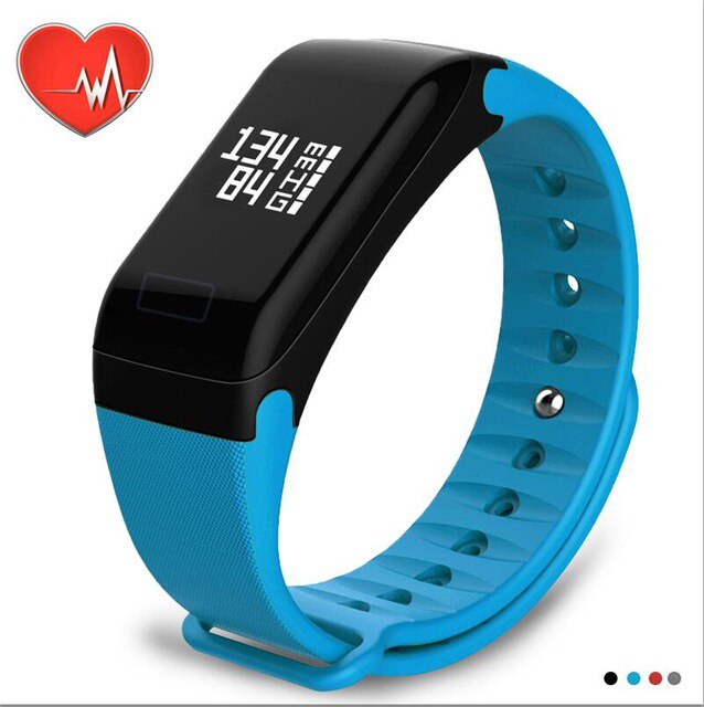 F1 älyranneke  ip67 verenpainemittari älyranneke aktiivisuusranneke fitness-seuranta askelmittari androidille ja ios:lle: Älyranneke sininen