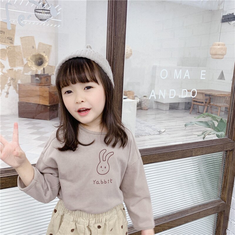 5004 t-shirts pour enfants, chemises à manches longues pour bébé, printemps-automne, sweat-shirt en coton pour enfants de 1-7 ans, t-shirt pour fille et garçon, hauts décontractés