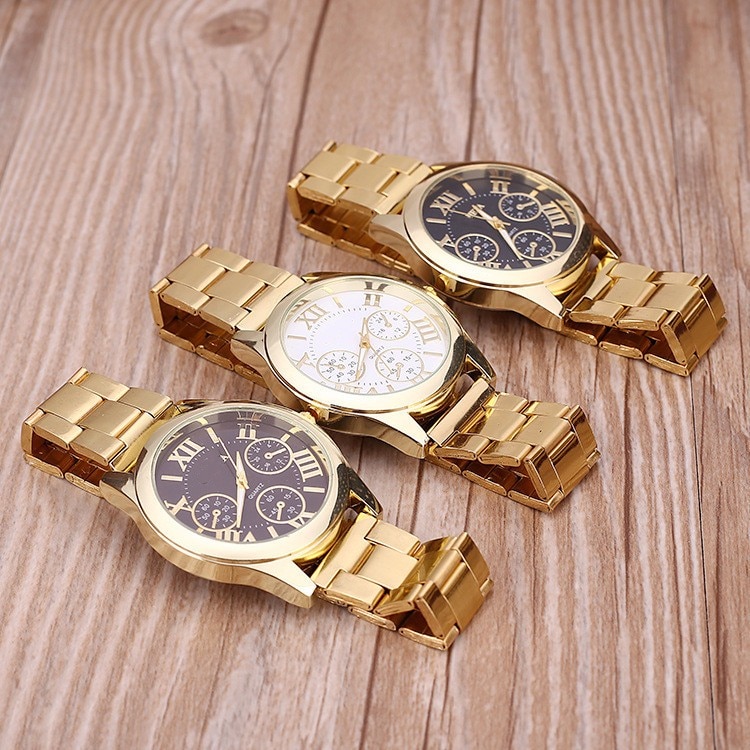 1PCs Brand Quartz Watches Simple Gold Women Quartz Watches Casual Stainless Steel Dress Women Wristwatches
