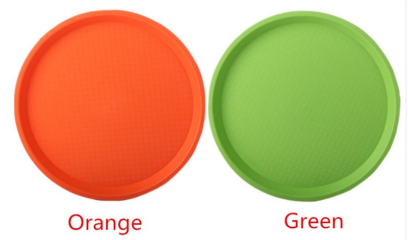 non slip Round Plastic Tray Restaurant Serving Plate Lined Non-Slip Tray Coffee Drinks Tray Fast Food Serve Dishes Bar Tool