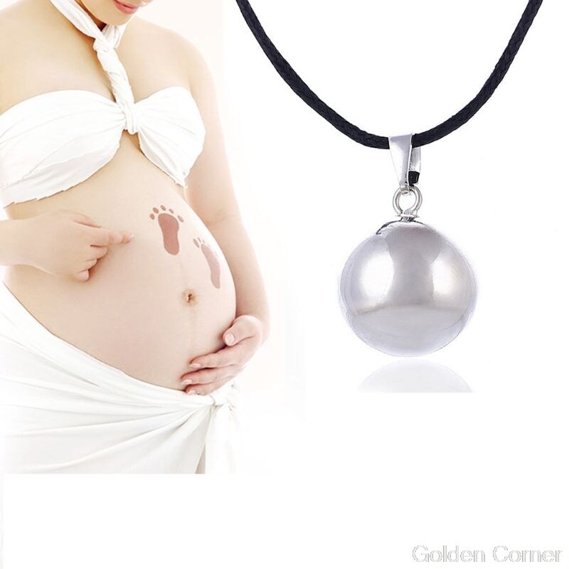 Sølv harmoni kugle halskæde strålende graviditet vintage klokke bola vedhæng 40 "lang kæde halskæde  s21 20