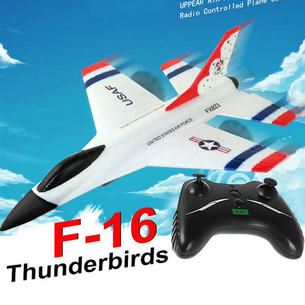 F16 Thunderbirds Rc Vliegtuig 2.4G Afstandsbediening Vliegtuig Vliegtuig Zweefvliegtuig Beginner Rc Zweefvliegtuig Vliegtuig Voor Fx 823 Voor Pilot