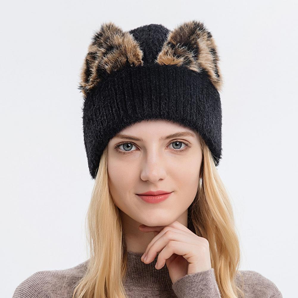 Trendy Winter Beanie Fluffy Winter Cap Knitted Soft Plush Winter Cap