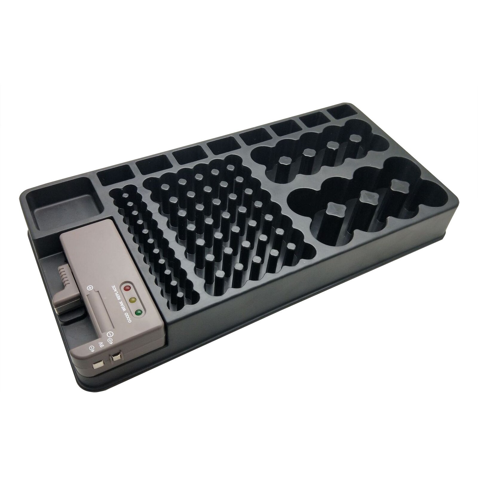 40# Battery Storage Box, Battery Tester, Battery Strength Indicator Capacity Tester Organizer Tester Battery Caddy Rack Box: Default Title