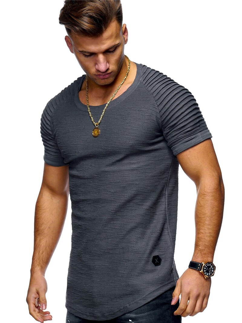 Mænd sommer bomuld kortærmet t-shirt fitnesscentre fitness bodybuilding t-shirts o-hals afslappet print tøj